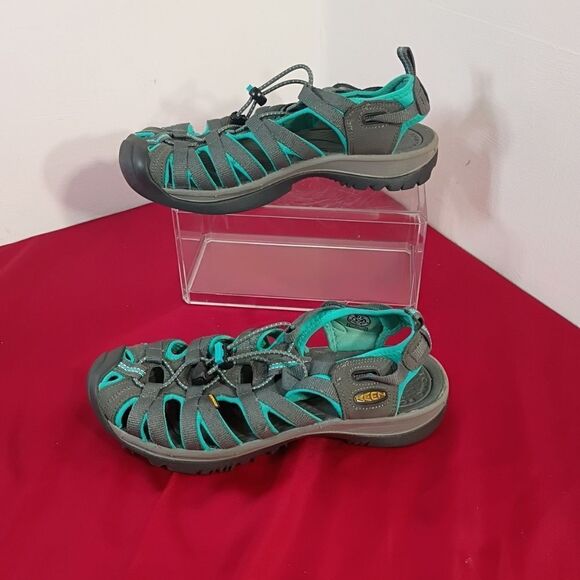 Keen Shoes - KEEN Women's SZ 7.5 Whisper Smoke Turquoise Waterproof Bungee Lace Slingback .